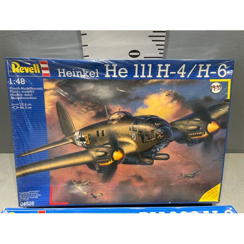 56 - 2 Revell model kits, blohm & voss & heinkel war planes