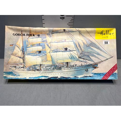 58 - Heller model boat kit, gorch-fock