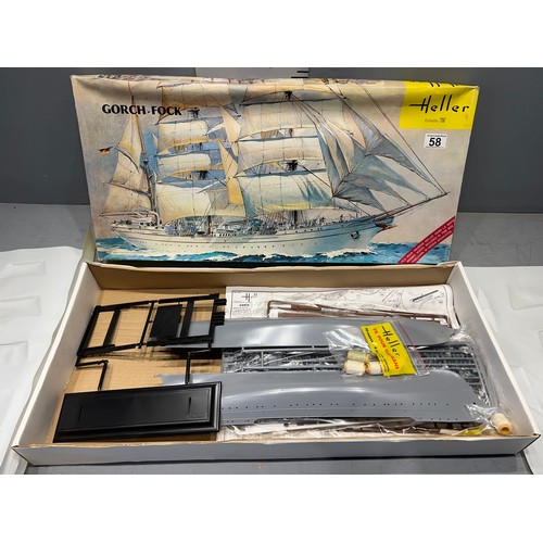 58 - Heller model boat kit, gorch-fock