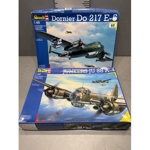 60 - 2 Revell model kits, dornier, junkers war planes