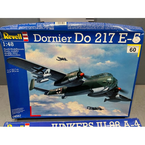 60 - 2 Revell model kits, dornier, junkers war planes