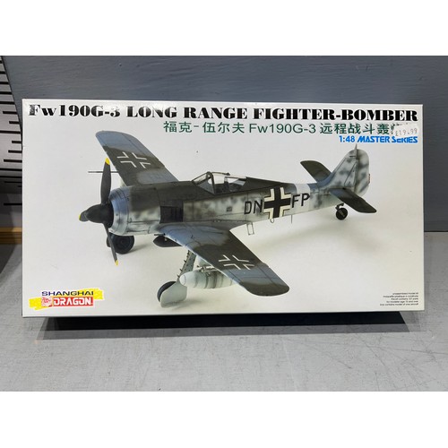 65 - 6x Dragon planes inc, fw190a-7, he 162a-2, fw190g-3 jet bomber etc