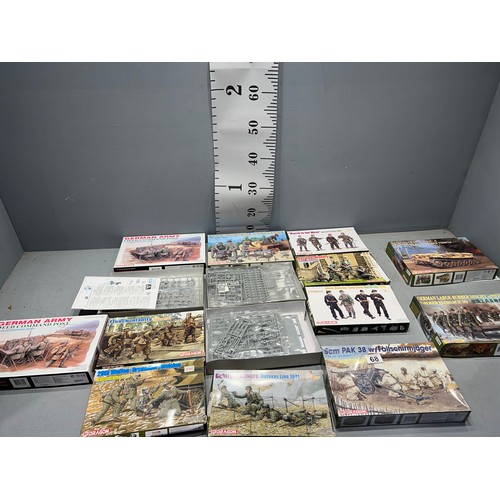 68 - 12x Dragon kits inc, command posts, soldiers, pak 38 etc