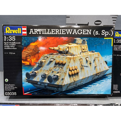 70 - 4x Revell vehicles inc, g4 staff car x2 artillery wagon, 'v3000s' truck