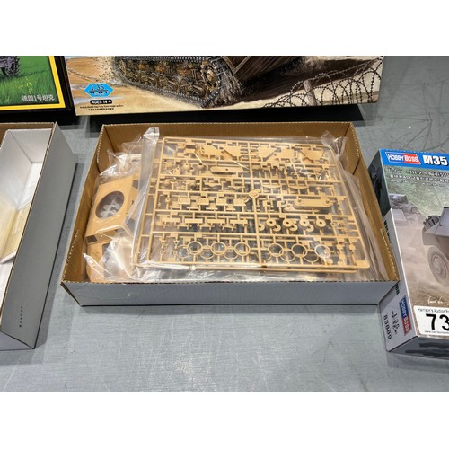 73 - 4x Hobby boss kits inc, land wasser-schlepper, flakpanzer, m35 panzerwagen + another