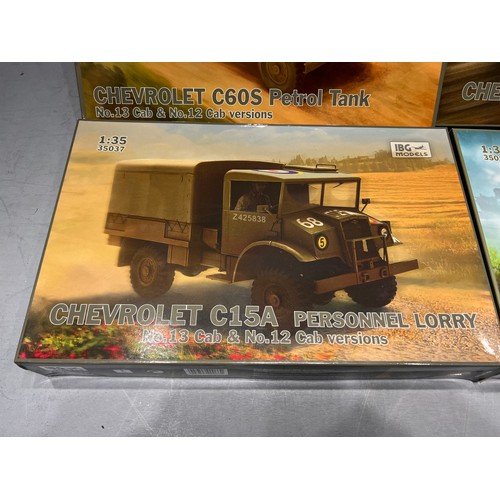 80 - 4x IBG models inc, scammel pioneer truck + 3 different Chevrolet trucks