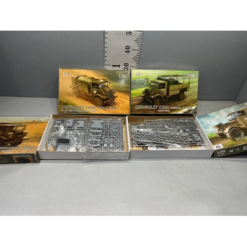 80 - 4x IBG models inc, scammel pioneer truck + 3 different Chevrolet trucks