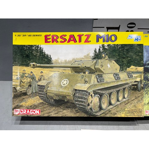 91 - 3 Dragon smart kits, ersatz m10, gescho + wagon 38h, sd.kf2 251