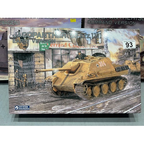 93 - 3x Gunze sangyo tanks, jagd panther, panzers pahwagen + jagdpanther