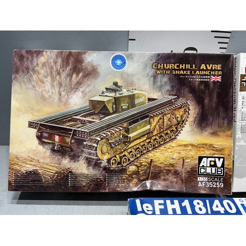 95 - 3x AR.v club models including Churchill. avre, bussing-nag 4500a & howitzer