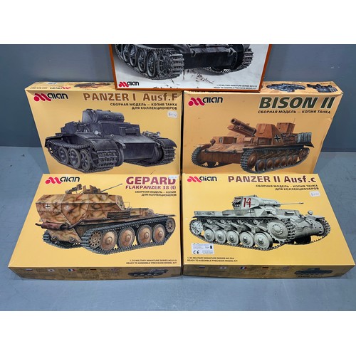 103 - 5x Alan kits incl, gepard, panzer 1, panzer II, bison II + flammpanzer II