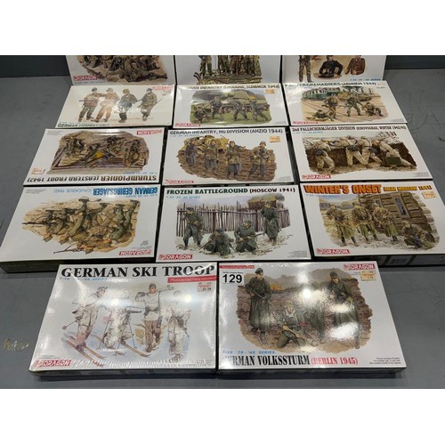 129 - 14 x Dragon German soldier sets