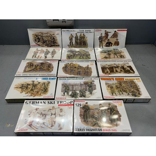 129 - 14 x Dragon German soldier sets