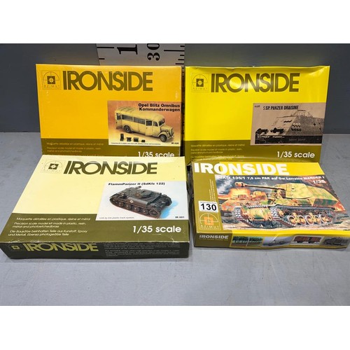 130 - 4 x Azimut (ironside) models inc 3 tanks + Blitz omnibus