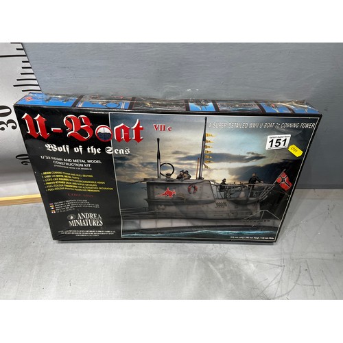 151 - Andrea minitures U-boat 'Wolf of the Sea' model kit