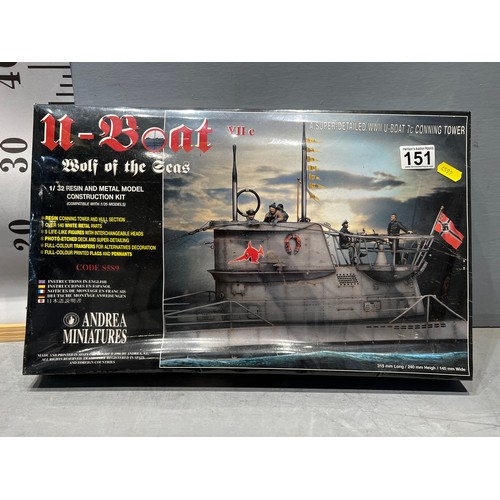 151 - Andrea minitures U-boat 'Wolf of the Sea' model kit