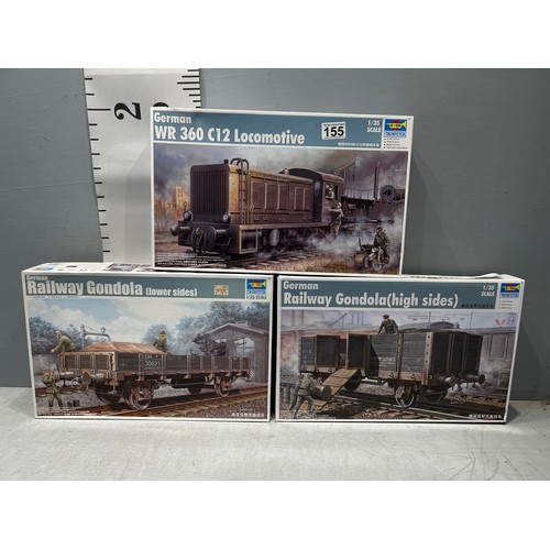 155 - 3 x Trumpeteer models inc, WR 360 C12 locomotive + Gondalo x 2