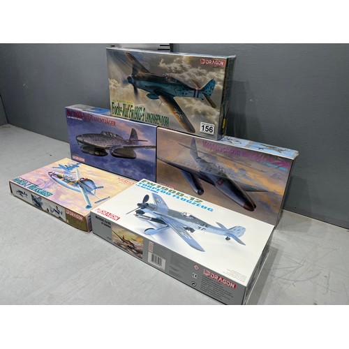 156 - 5 x Dragon planes inc, Fockewulf, Volksjager, torpedo Flugzeug, Nachtjager + another