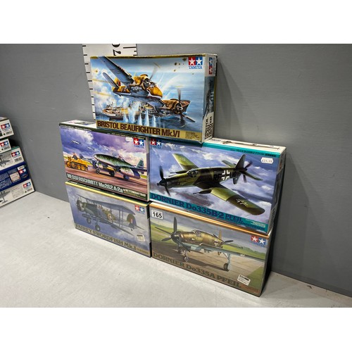 165 - 5 x Tamiya planes inc Fairey sword, Dornier, Bristol Beau fighter