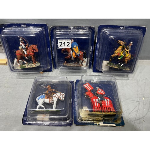 212 - 5 Del Prado figures on horses. All boxed