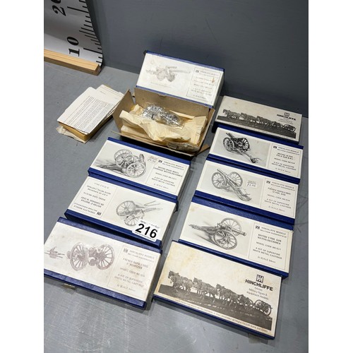 216 - 9 Hinchliffe military boxed model figure kits