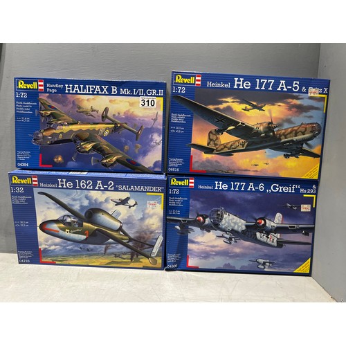 310 - 4x Revell plane models inc halifax B, greif, salamander