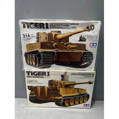 314 - 2x Tamiya tiger 1 tanks