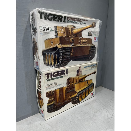 314 - 2x Tamiya tiger 1 tanks