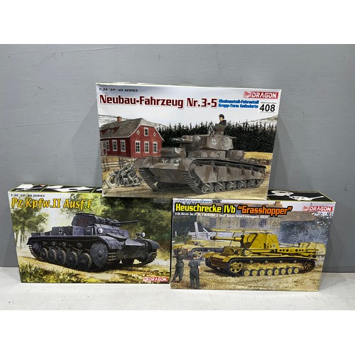 408 - 3 Dragon boxed tank model kits