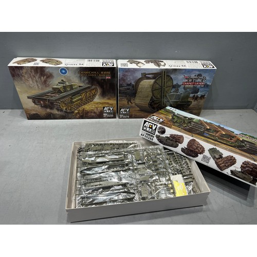 3 ARV club boxed model kits Churchill snake launcher, carpet layer, MK ...