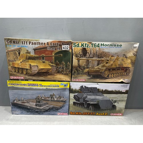 432 - 4x Dragon tanks inc, hornisse & 171 panther + gepanzerter L and Wasserschlepper