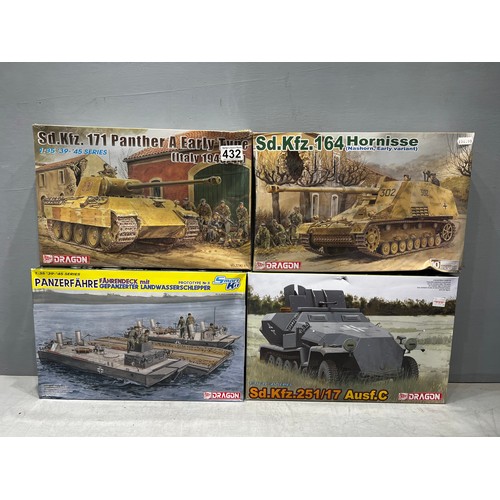 432 - 4x Dragon tanks inc, hornisse & 171 panther + gepanzerter L and Wasserschlepper