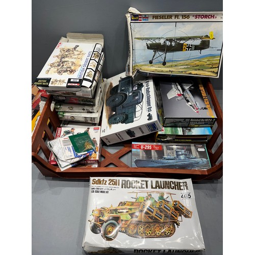 465 - Box of miscellaneous model kits inc, revell, academy, liick, cmk etc