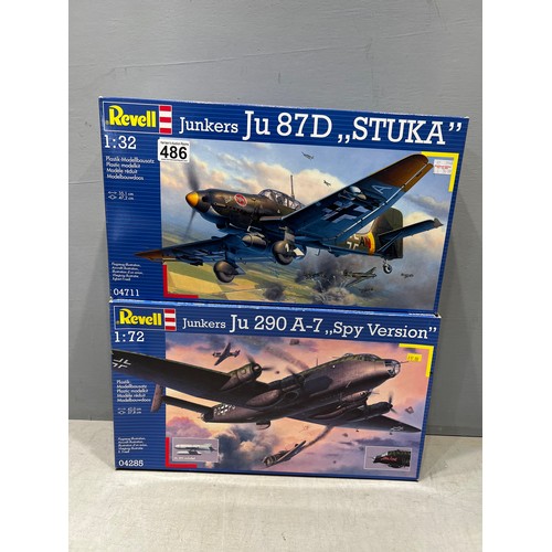 486 - 2x Revell junkers 'stuka' & ju 290-A-7 'spy version'