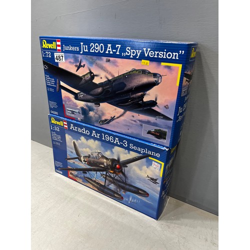 487 - 2x Revell planes including -arado ar 196A-3 sea plane and junker