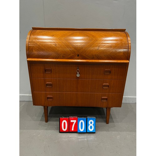 708 - Danish mid century teak bureau by egon ostergaard