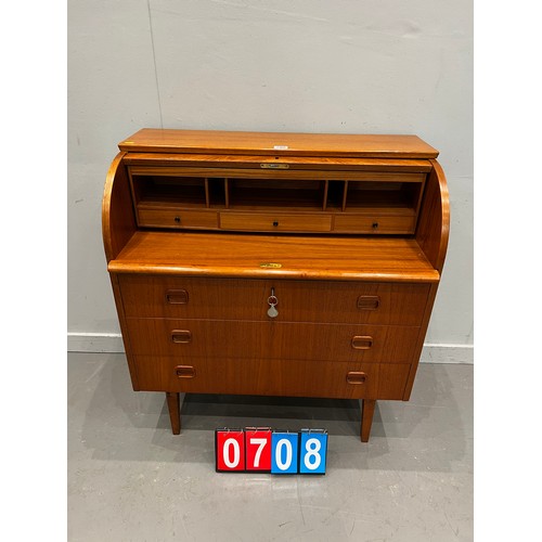 708 - Danish mid century teak bureau by egon ostergaard