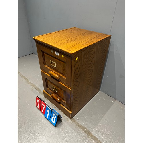 718 - Golden oak 2 drawer filer