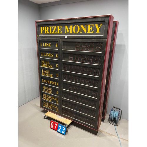 723 - Bingo sign 'Prize Money' large approx 6ft x 3ft