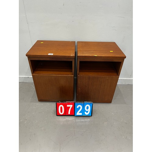 729 - Pair of teak bedside cabinets