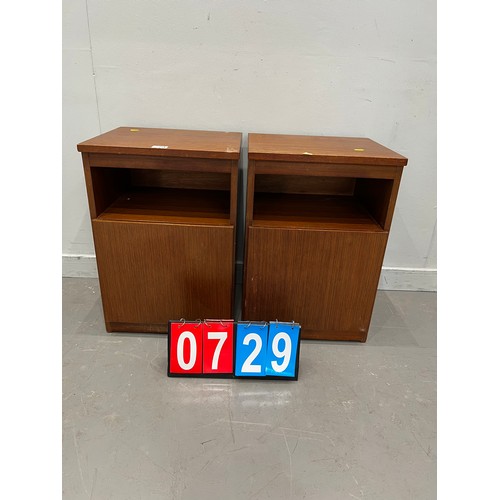 729 - Pair of teak bedside cabinets