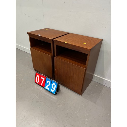 729 - Pair of teak bedside cabinets