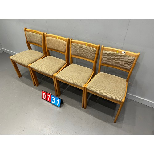 731 - Set of 4 retro chairs not fire proof for recovering