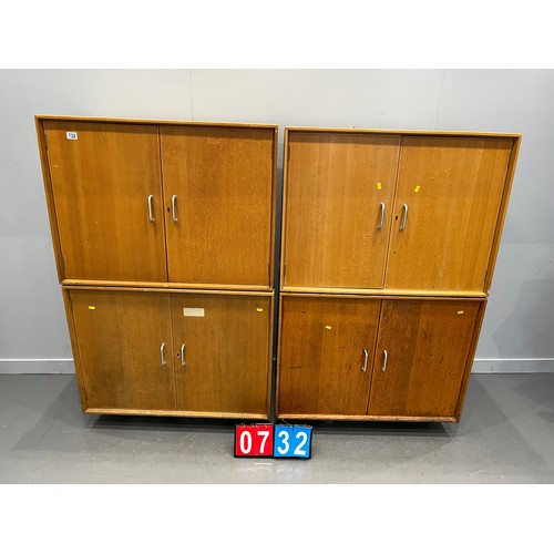 732 - 4 Vintage school cupboards