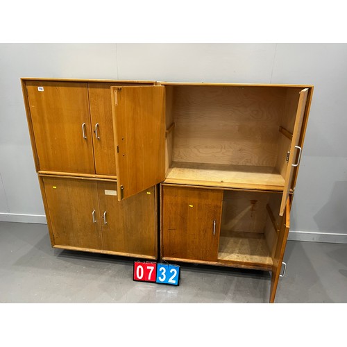 732 - 4 Vintage school cupboards