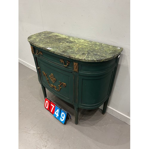 749 - French marble top cocktail cabinet with gilt mounts