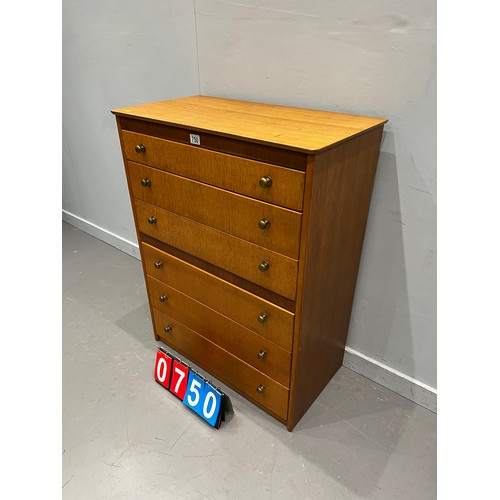 750 - Mid century chest of 6 drawers