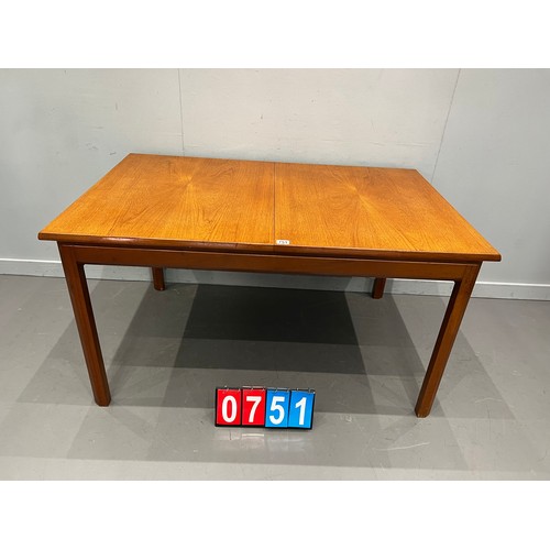 751 - Mid century teak extending dining table by white & newton clean