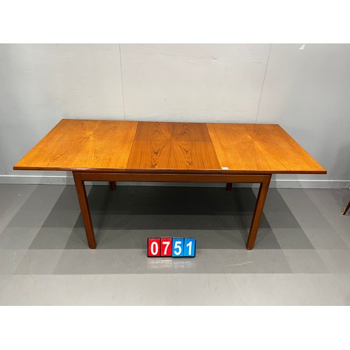 751 - Mid century teak extending dining table by white & newton clean