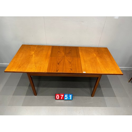 751 - Mid century teak extending dining table by white & newton clean